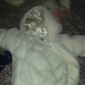 White baby 3-6 month snow suit